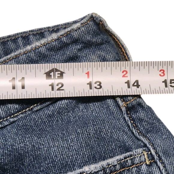 Hollister Ultra High Rise Baggy Jeans Medium Wash Raw Hem Womens Size 4 - Picture 7 of 10